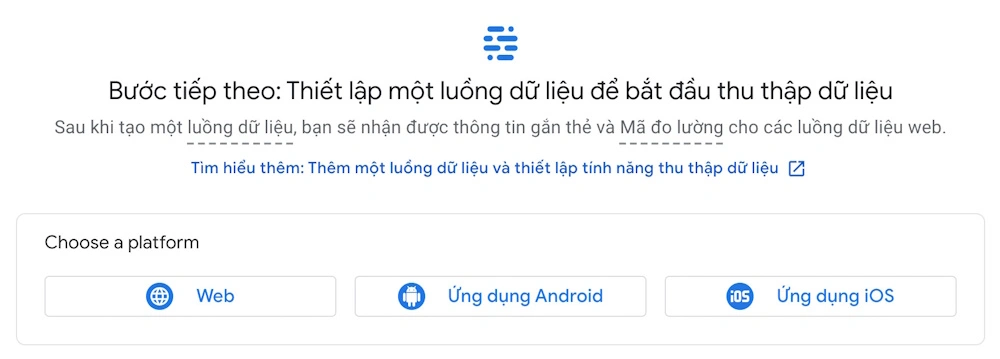 Thiết lập luồng dữ liệu Google Analytics